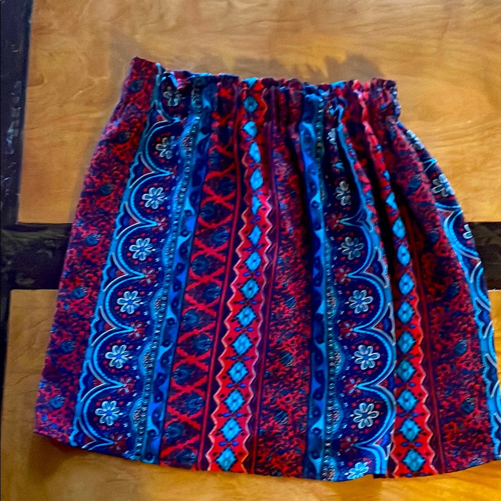 Miami Colorful Patterned Women's Skirt, Size S